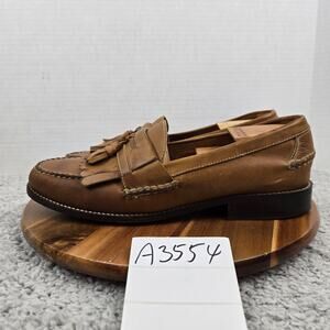 G.H. Bass Mens 12 Dane Brown Leather Casual Lifestyle Daily Kiltie Tassel Loafer